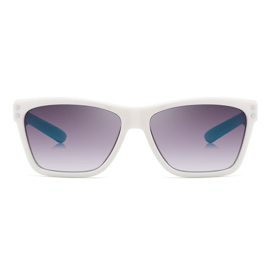 Retro Bold Sunglasses (White/Blue)