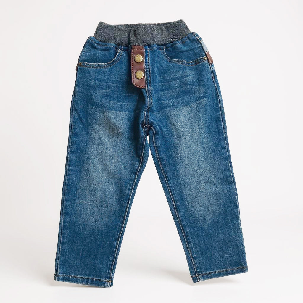 Leather Pocket Denim Jeans