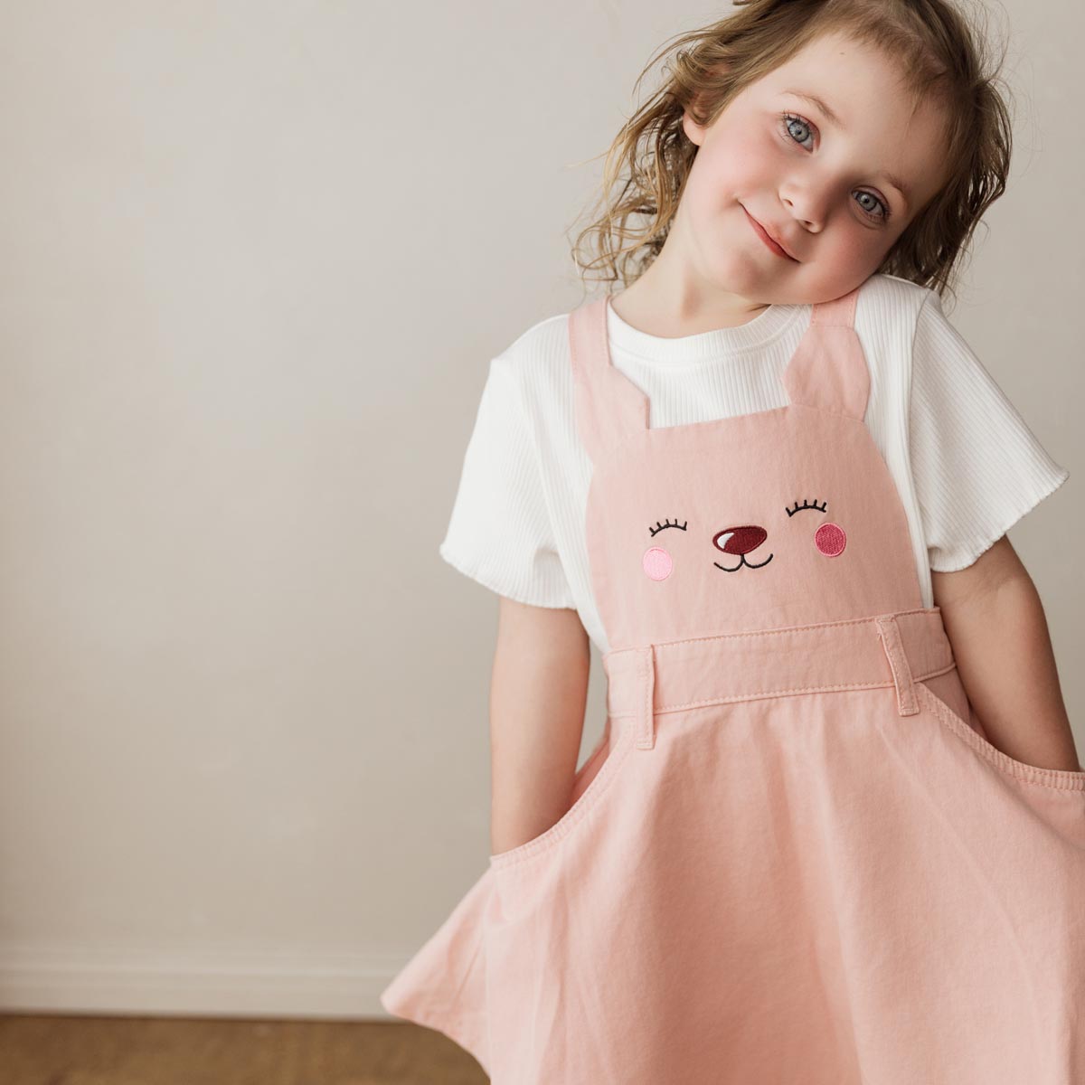 Little Bear Pinafore (Pink)