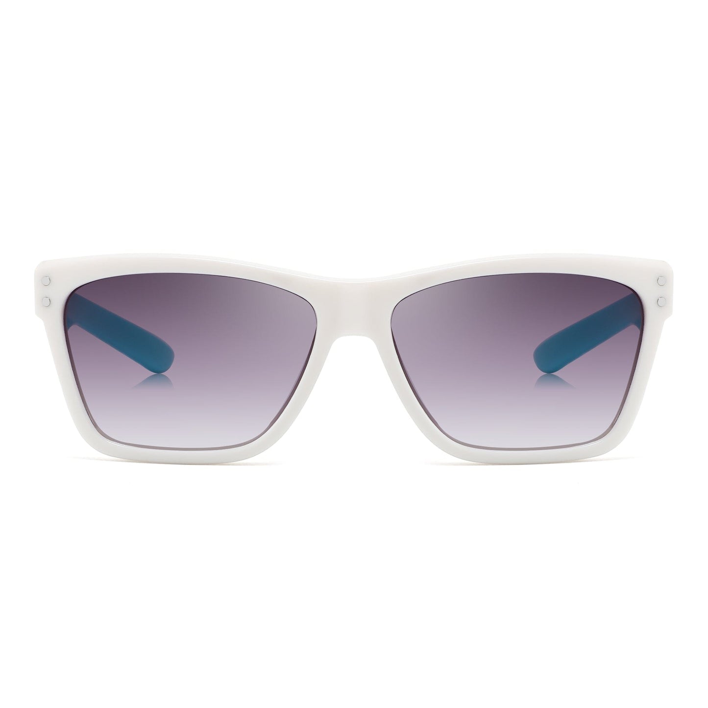 Retro Bold Sunglasses (White/Blue)