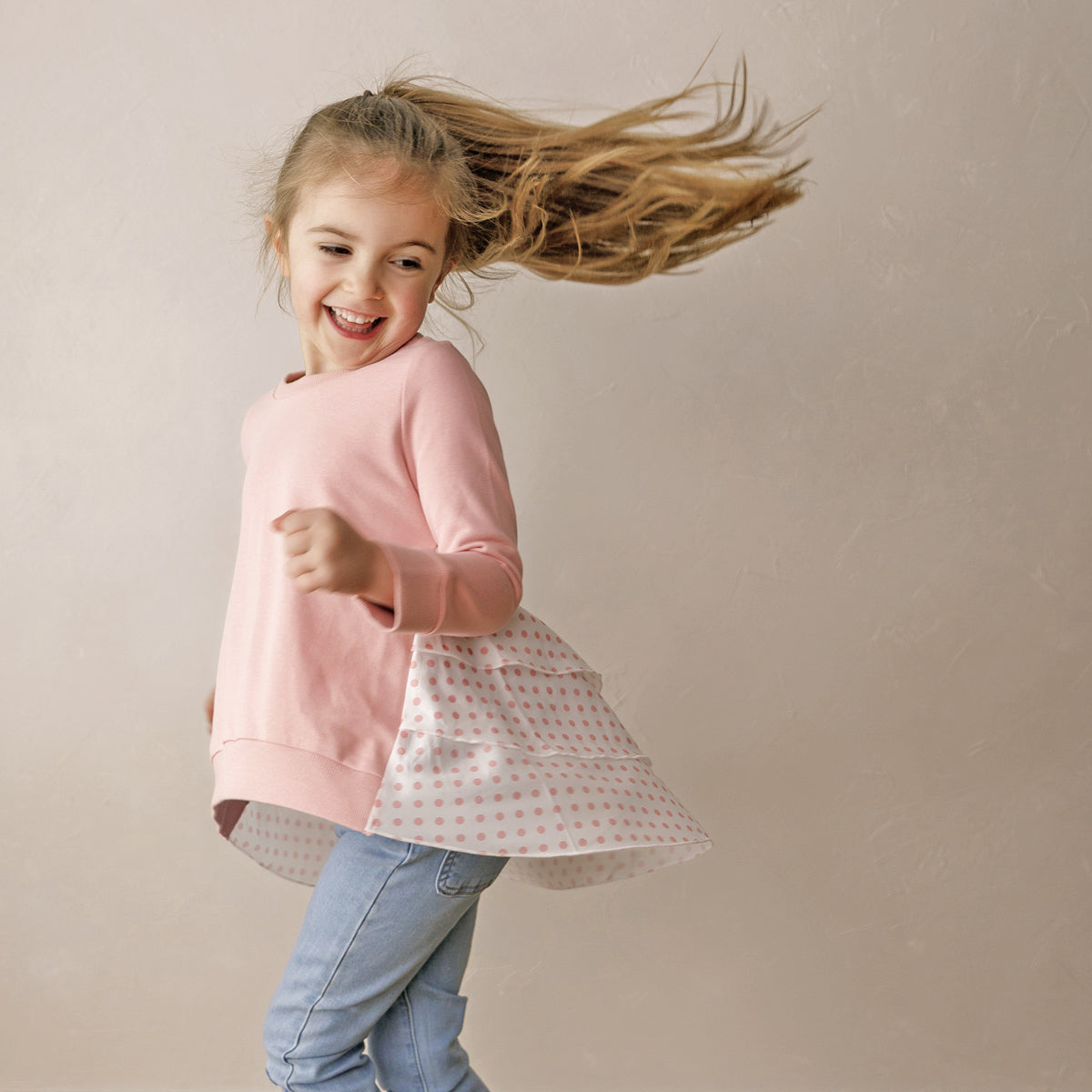 Dot Swing Back Jumper (Rose)