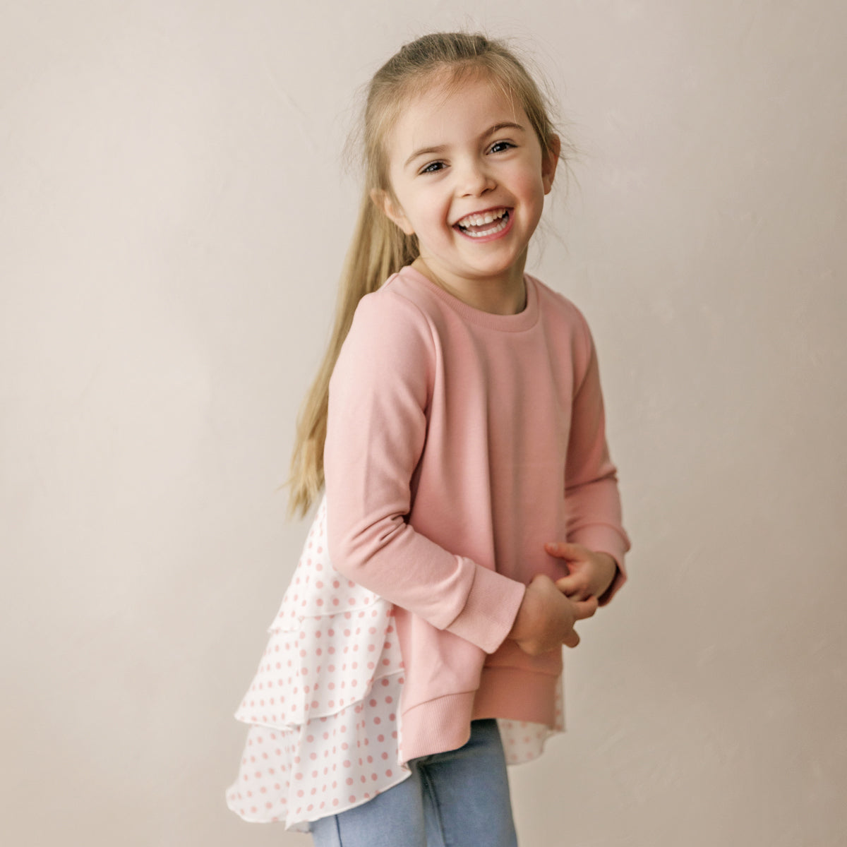 Dot Swing Back Jumper (Rose)