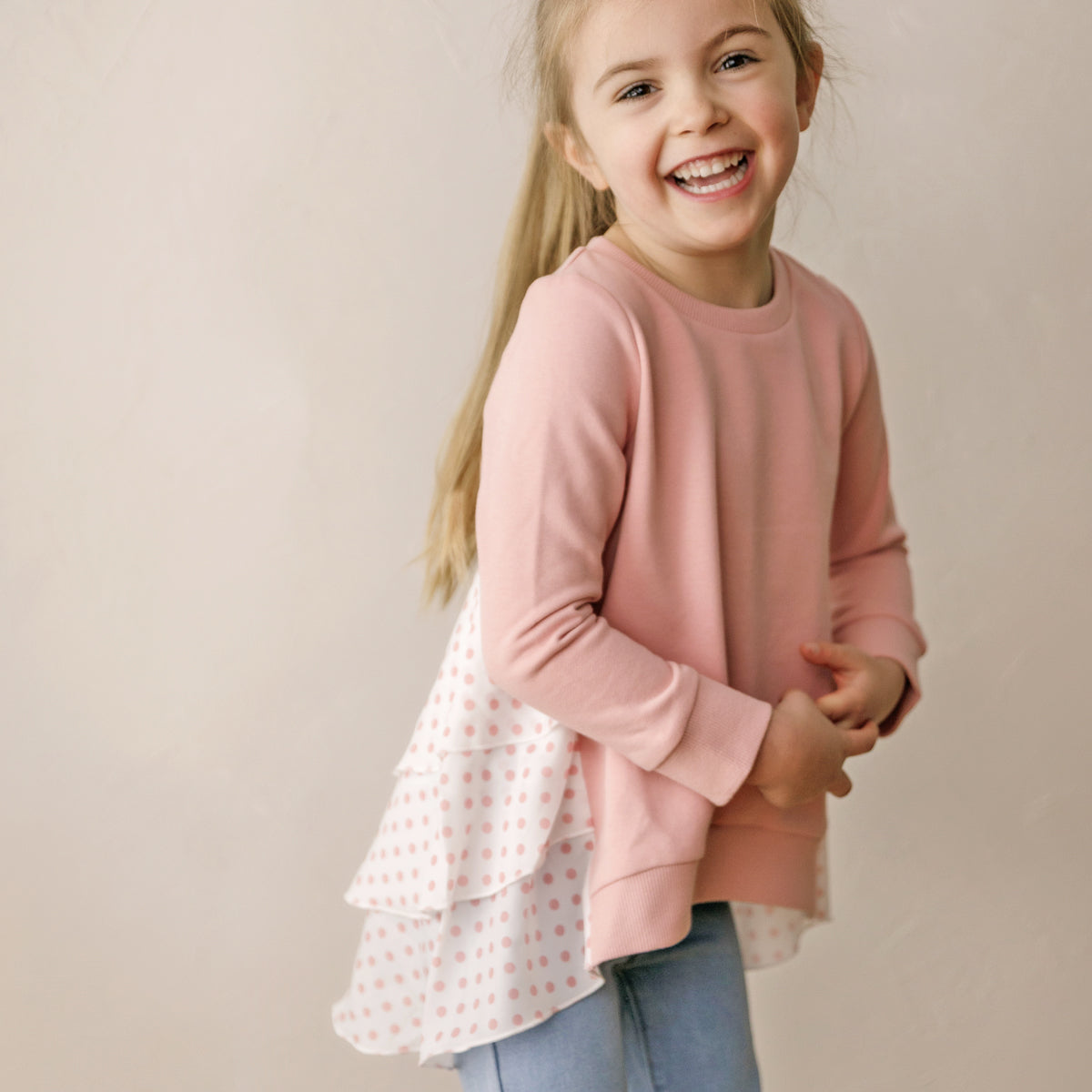 Dot Swing Back Jumper (Rose)
